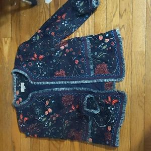 Loft, size 10, light jacket/blazer, mostly blue